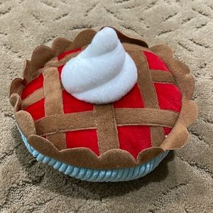 Cherry Pie dog toy plushie w/ squeaker and crinkle paper.
